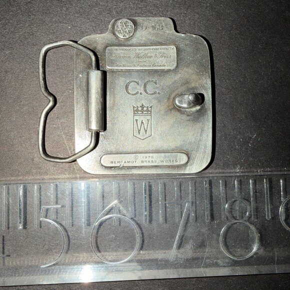 1975 Bergamot Brass Works Canadian Club Whiskey Belt Buckle - Picture 4 of 4